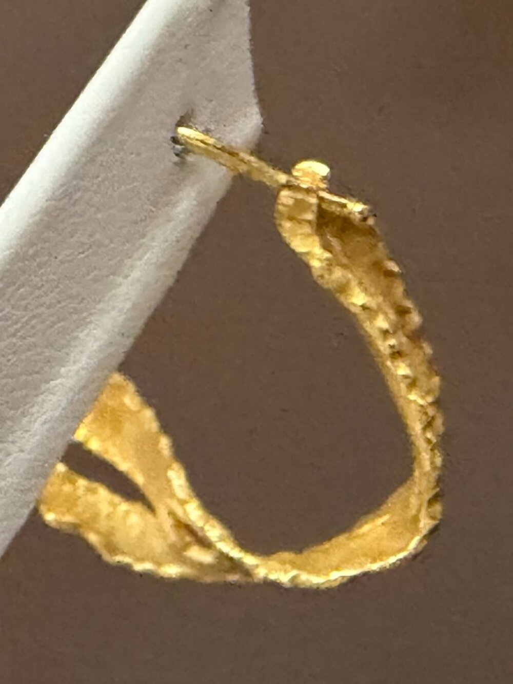 B Italy Gold Tone Twisted Hoop Earrings - Picture 7 of 11